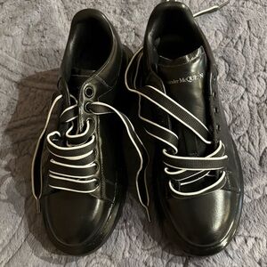 Alexander McQueen Black Sneakers with White Laces